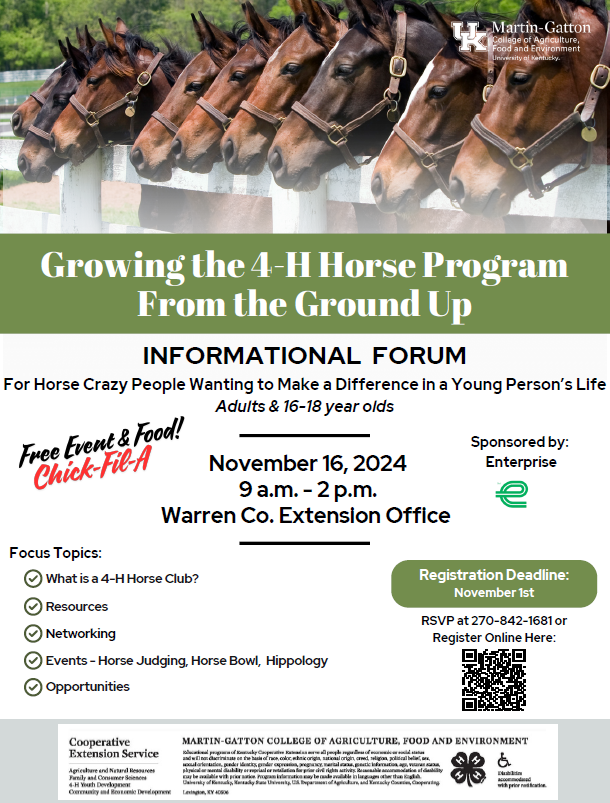 horse info forum 9/16 9am-2pm wceo